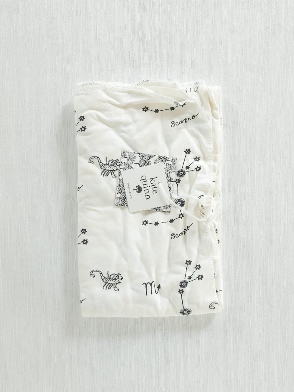 Kate Quinn Zodiac Scorpio Bamboo Swaddle White and Black New with Tags